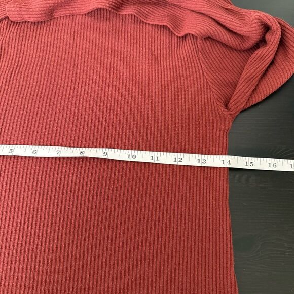 Faherty Top Womens Sz S Rust Red Legend Rib Rosco Turtleneck Long Sleeve - Picture 11 of 12